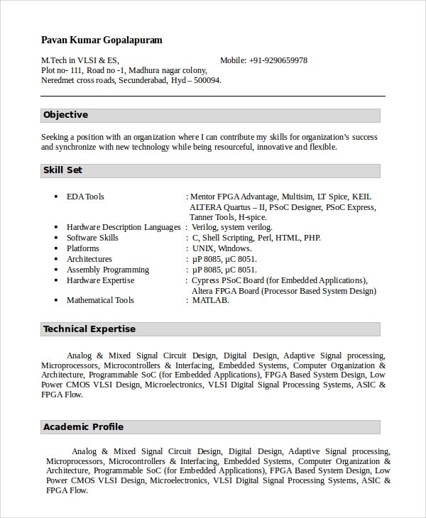 FREE 8+ Sample Good Resume Objective Templates in PDF