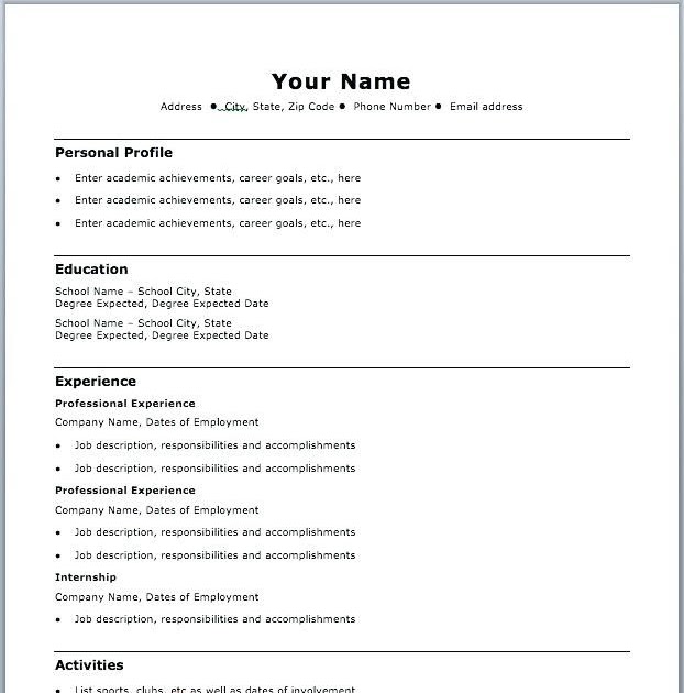 Free Printable Resume Builder Templates