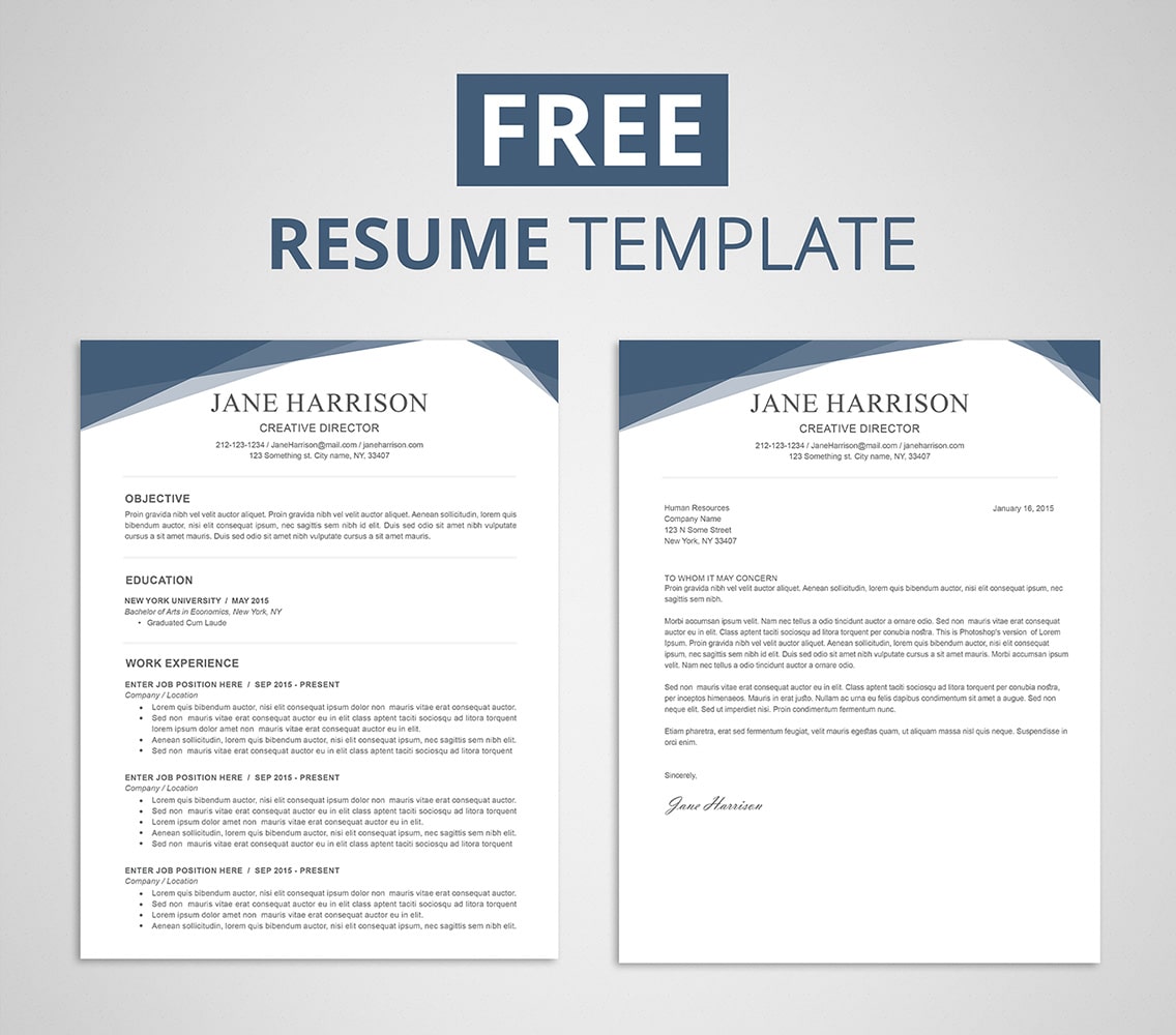 Free Resume Template for Word &  Photoshop