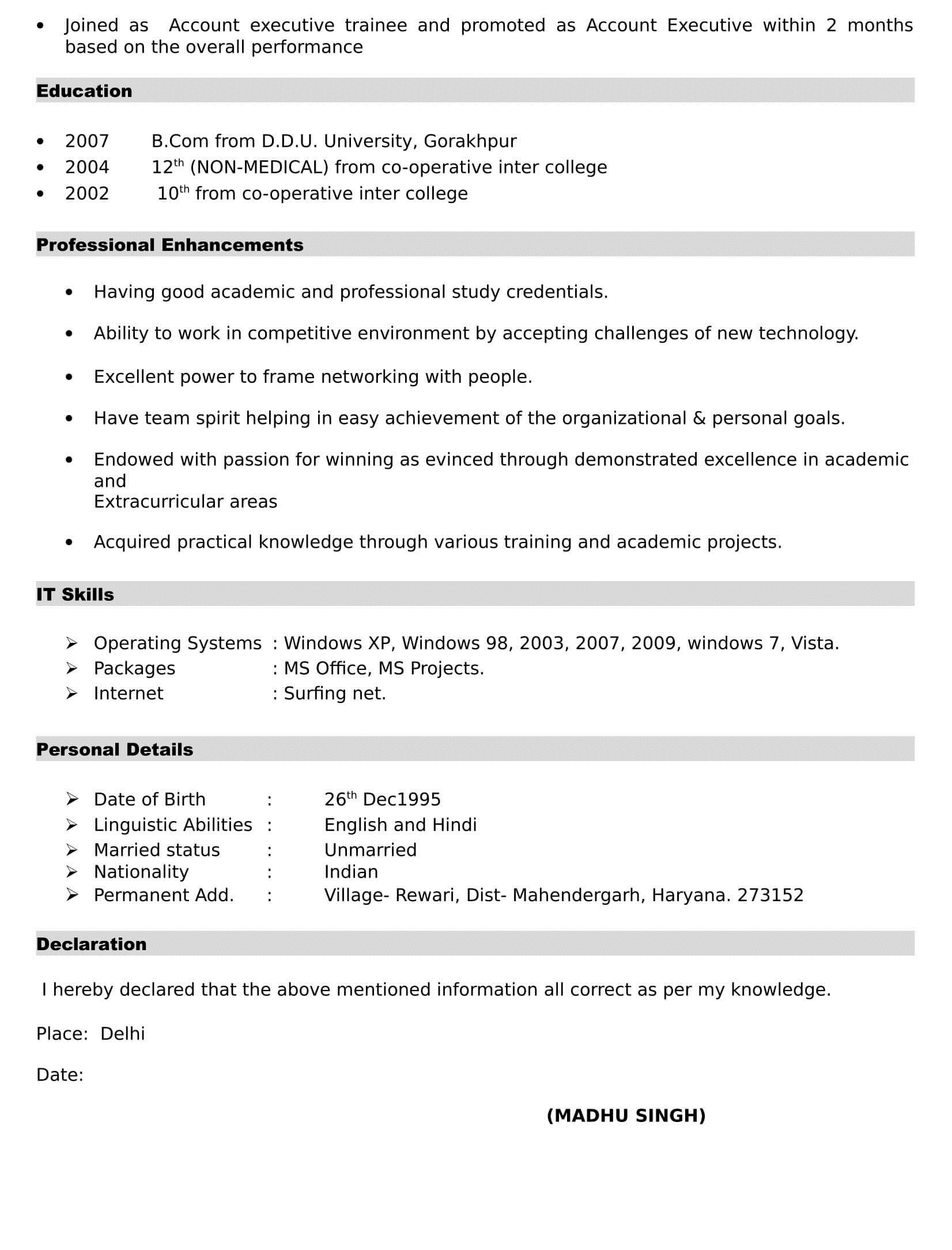 Free resume template gkp