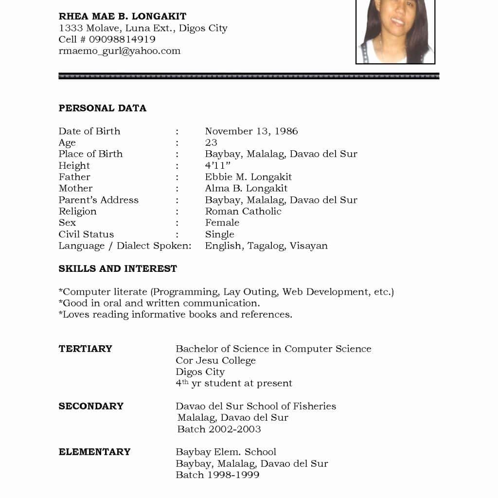 Free Student Resume Template For Word ~ Addictionary
