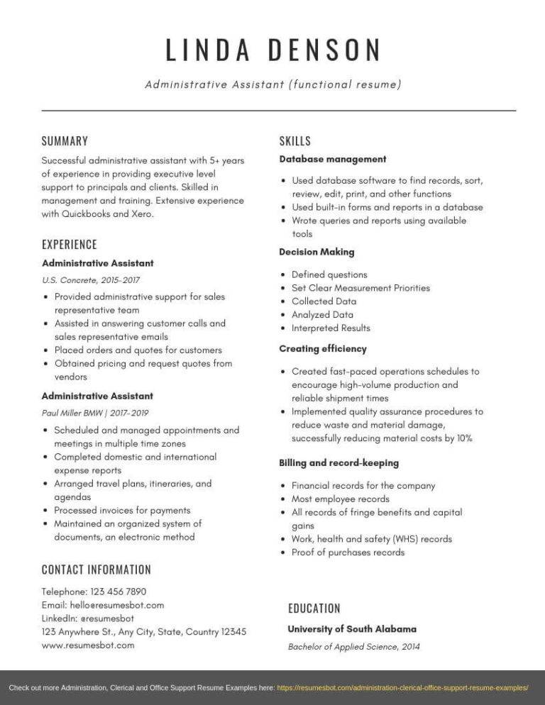 Functional Resume Format: Templates and Examples
