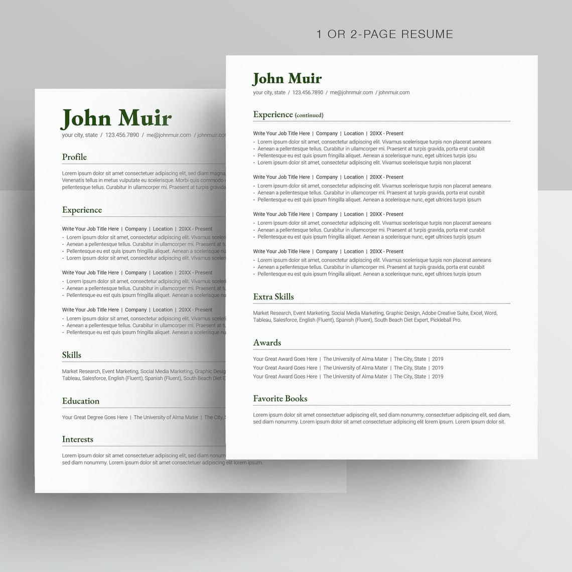 Google Docs Resume Template. Simple classic and ATS friendly