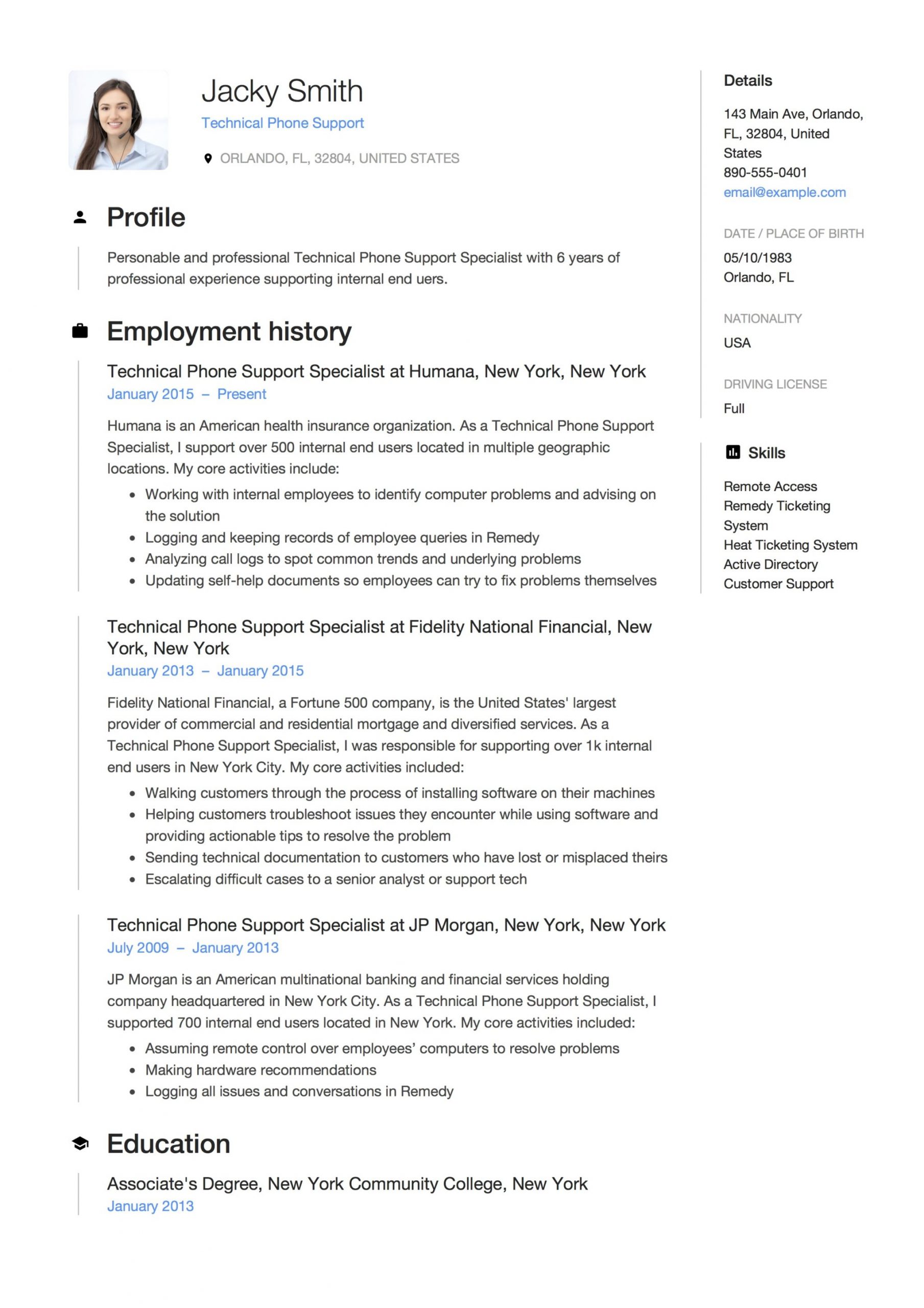 Guide: Technical Phone Support Resume [+ 12 Examples ...