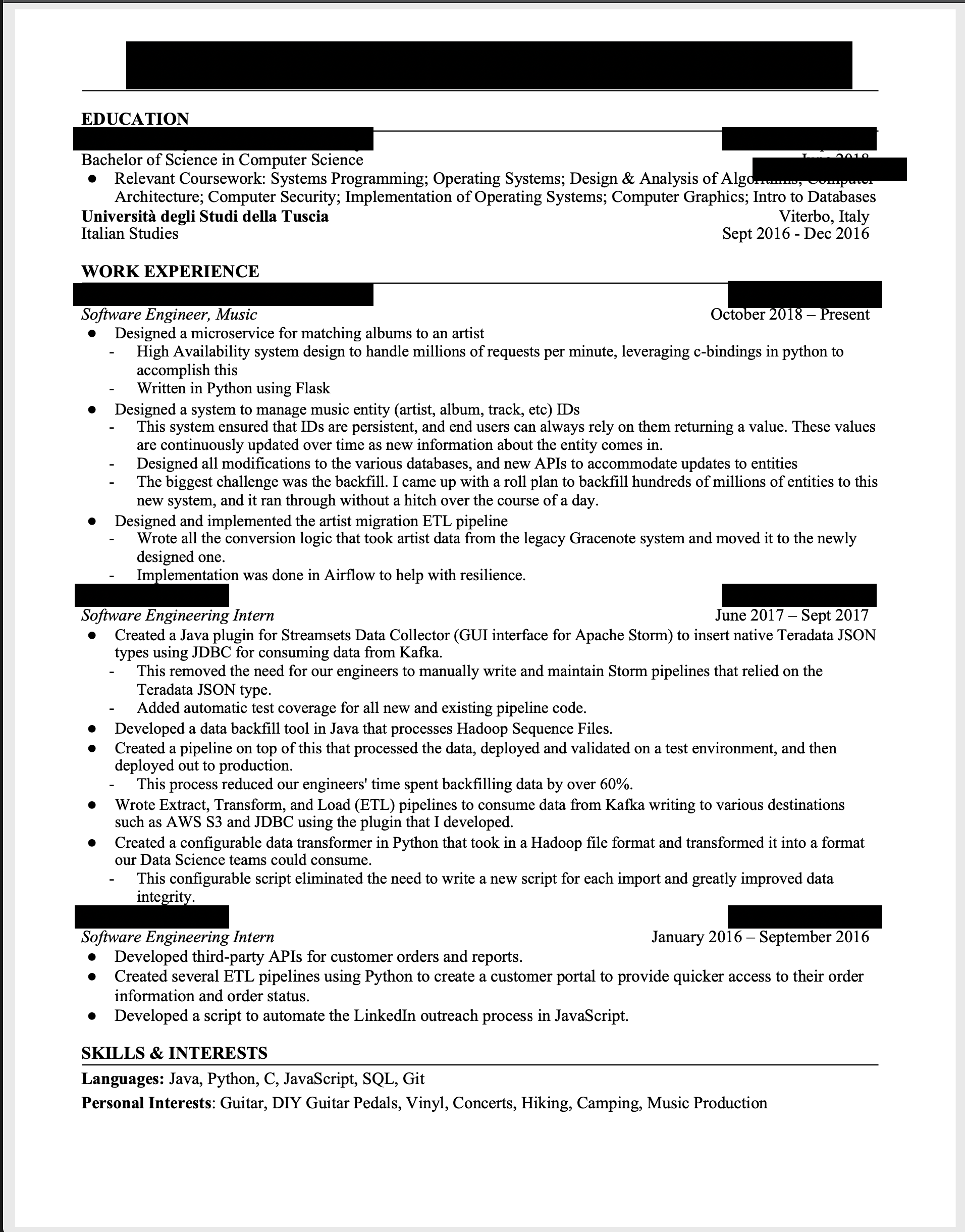Help me improve my resume