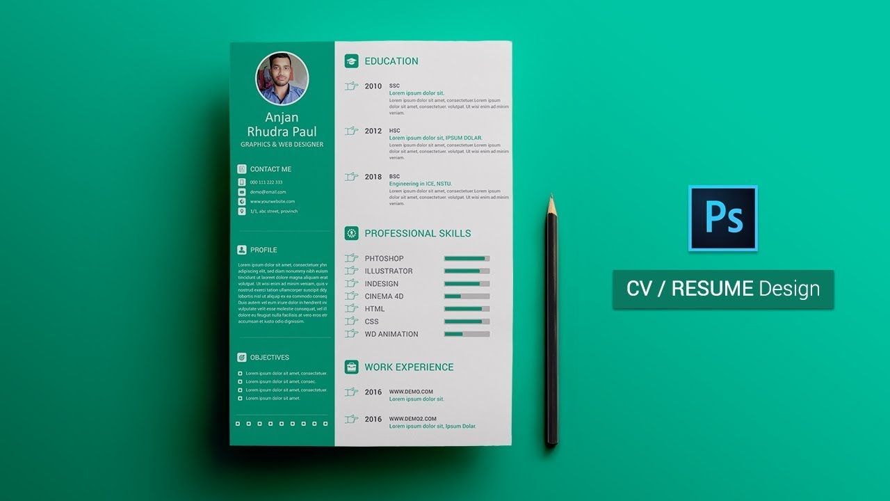 How to Create a CV / RESUME in Photoshop : Photoshop ...