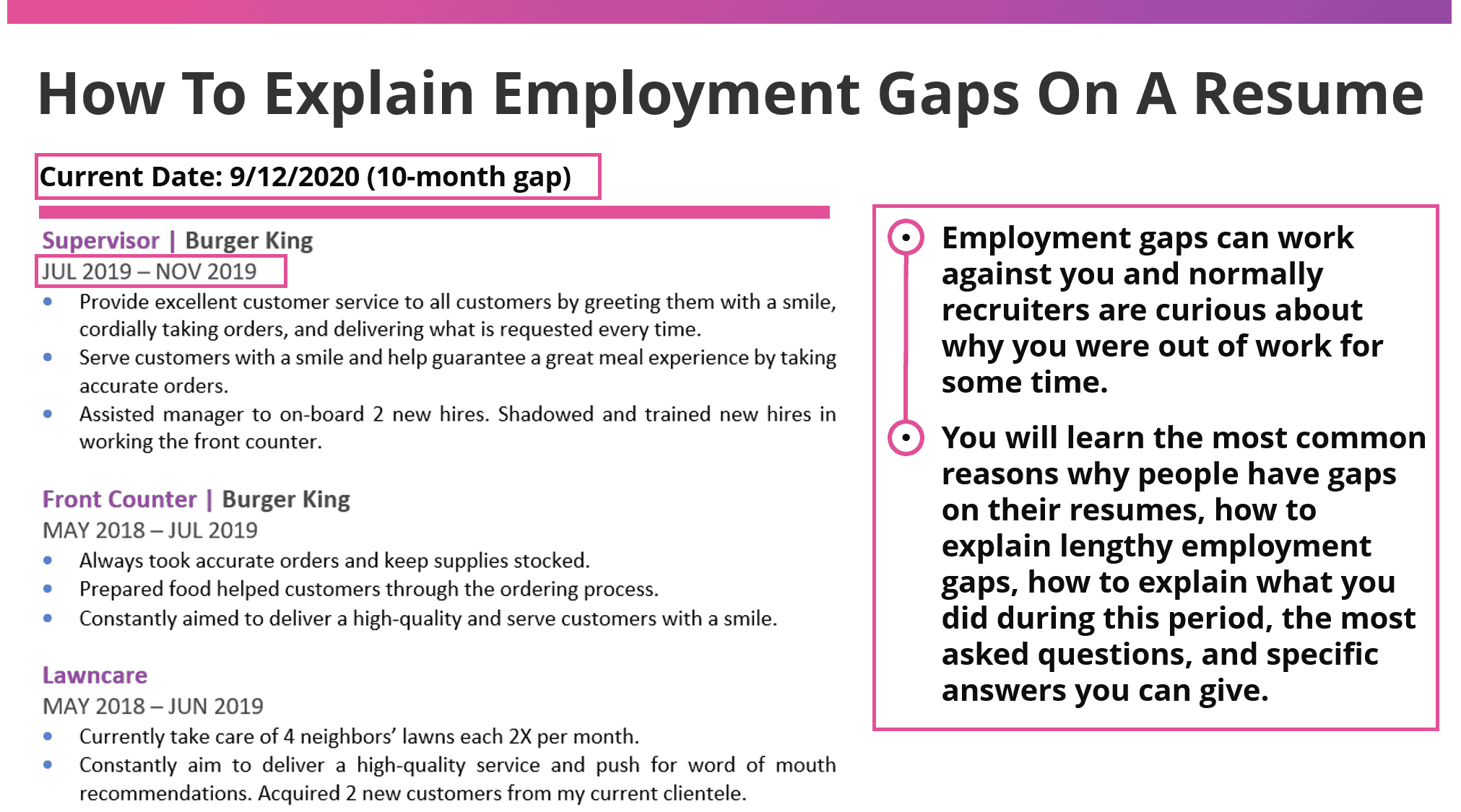 How To Explain Employment Gaps On A Resume: 10 Answers + Examples
