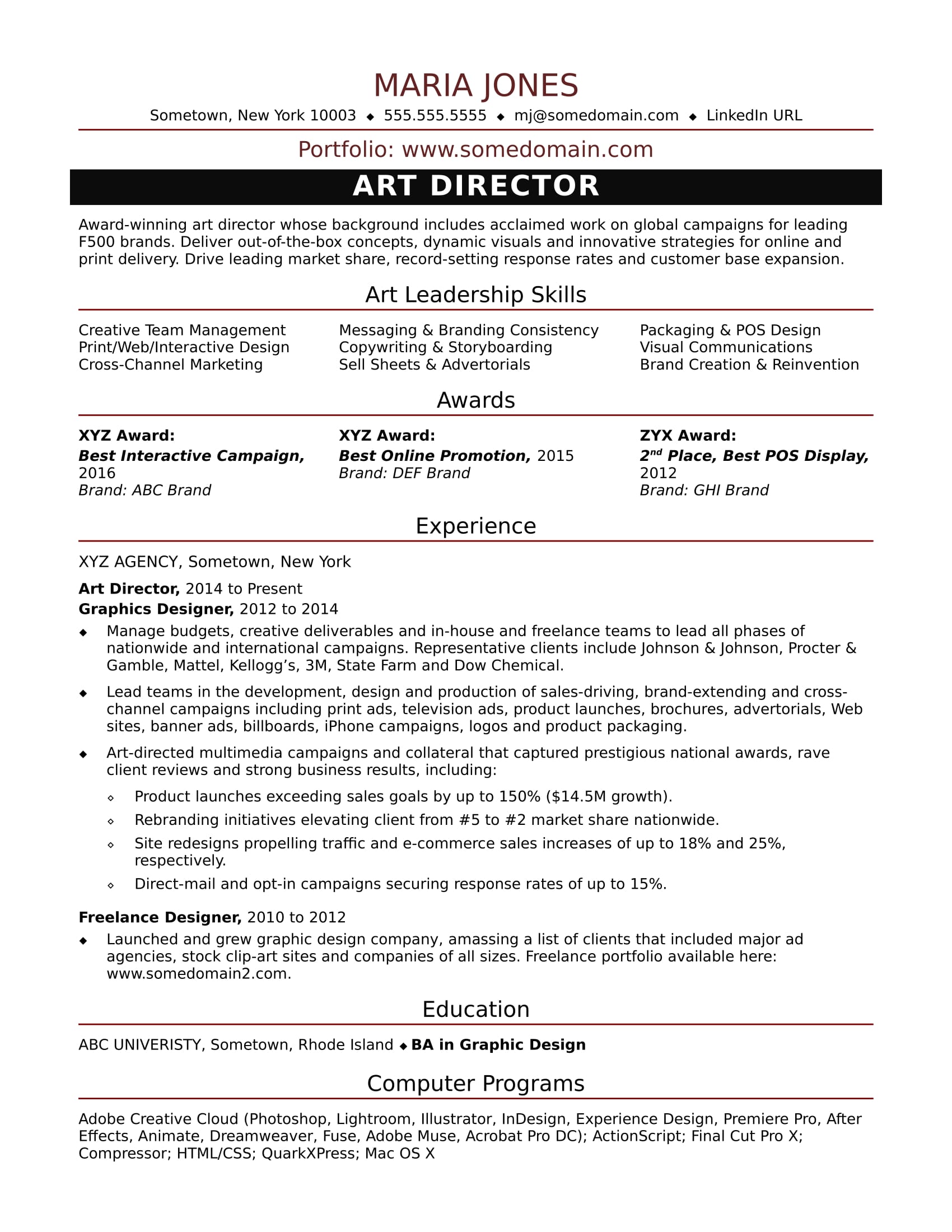 How To List Awards On Resume Sample