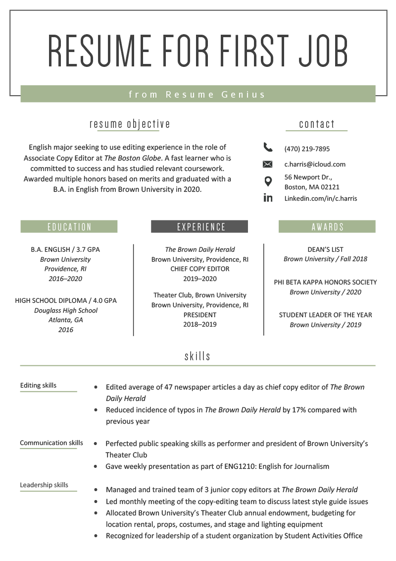 How to Make a Resume for Your First Job [+Example]