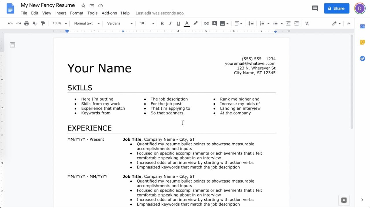 How to Make a Resume in Google Docs (latest)