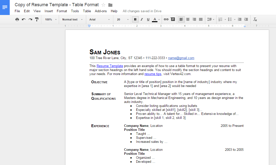 How to make a resume in Google Docs [Tip]