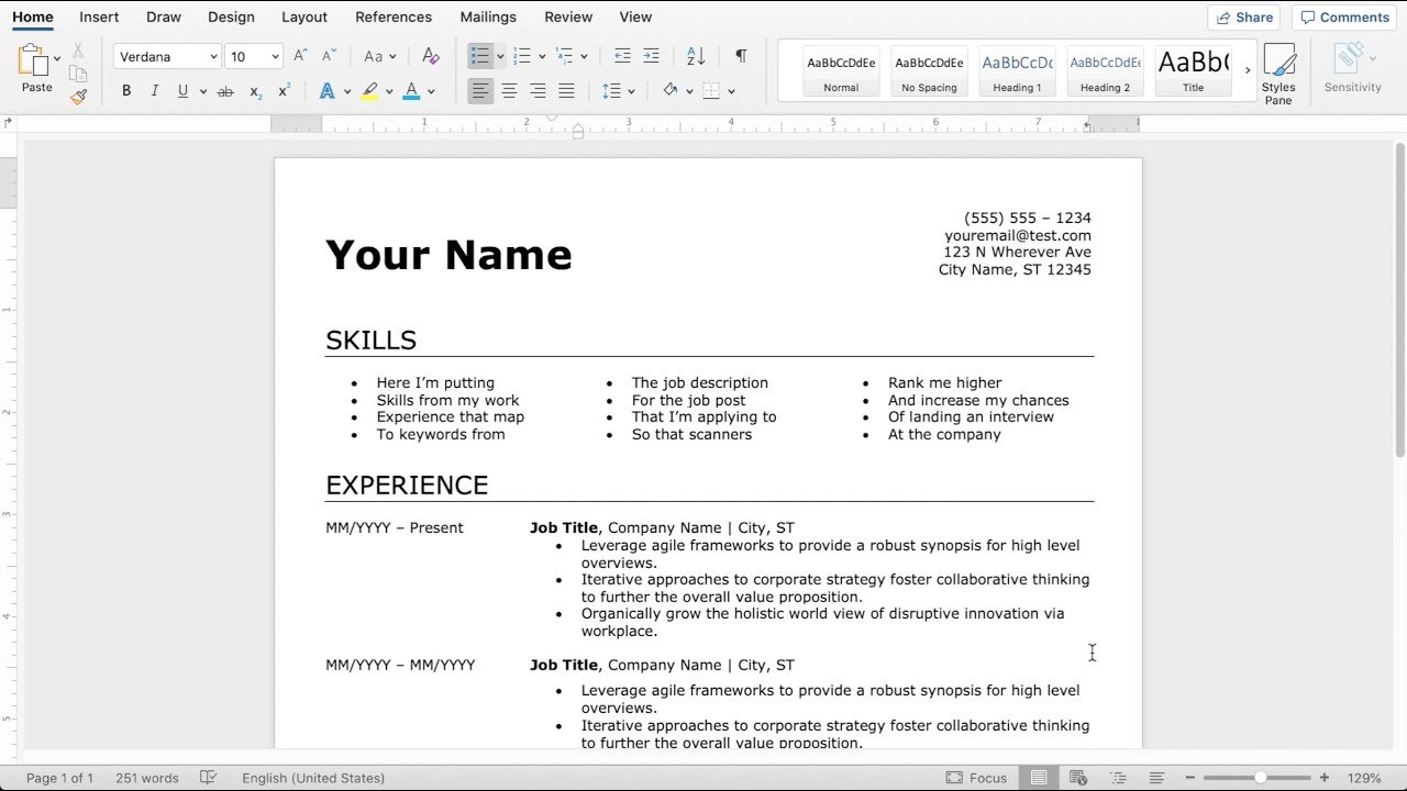 How to Make an Easy Resume in Microsoft Word (2020)