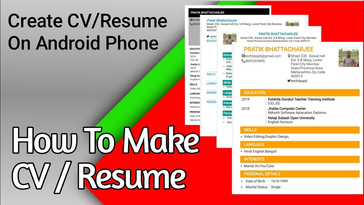 How To Make CV in Mobile