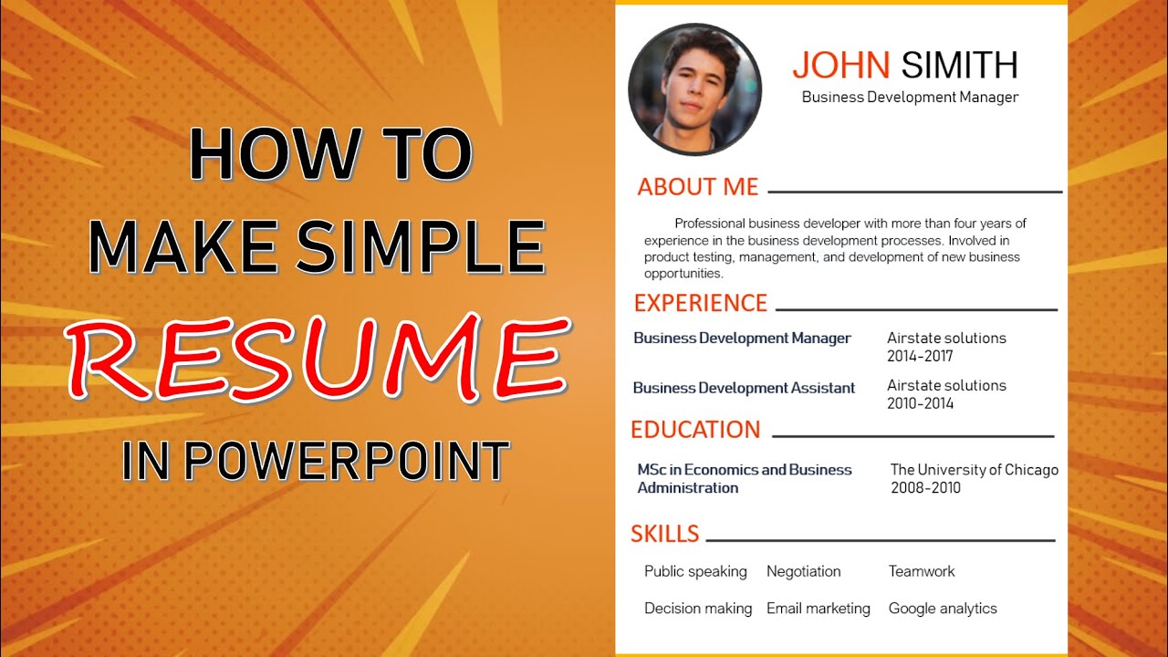 How to make Simple Resume in powerpoint 