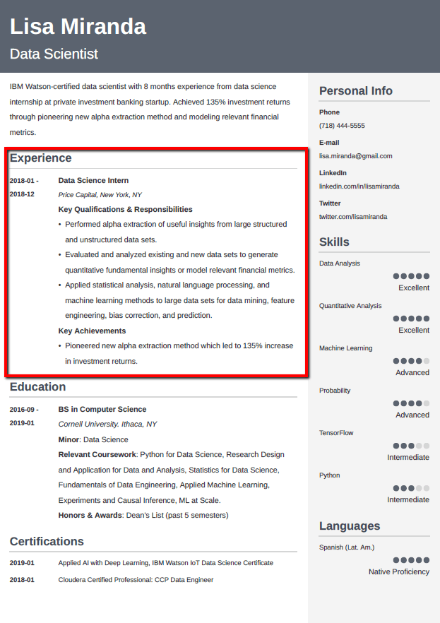 How to Put an Internship on a Resume [Guide and Examples]