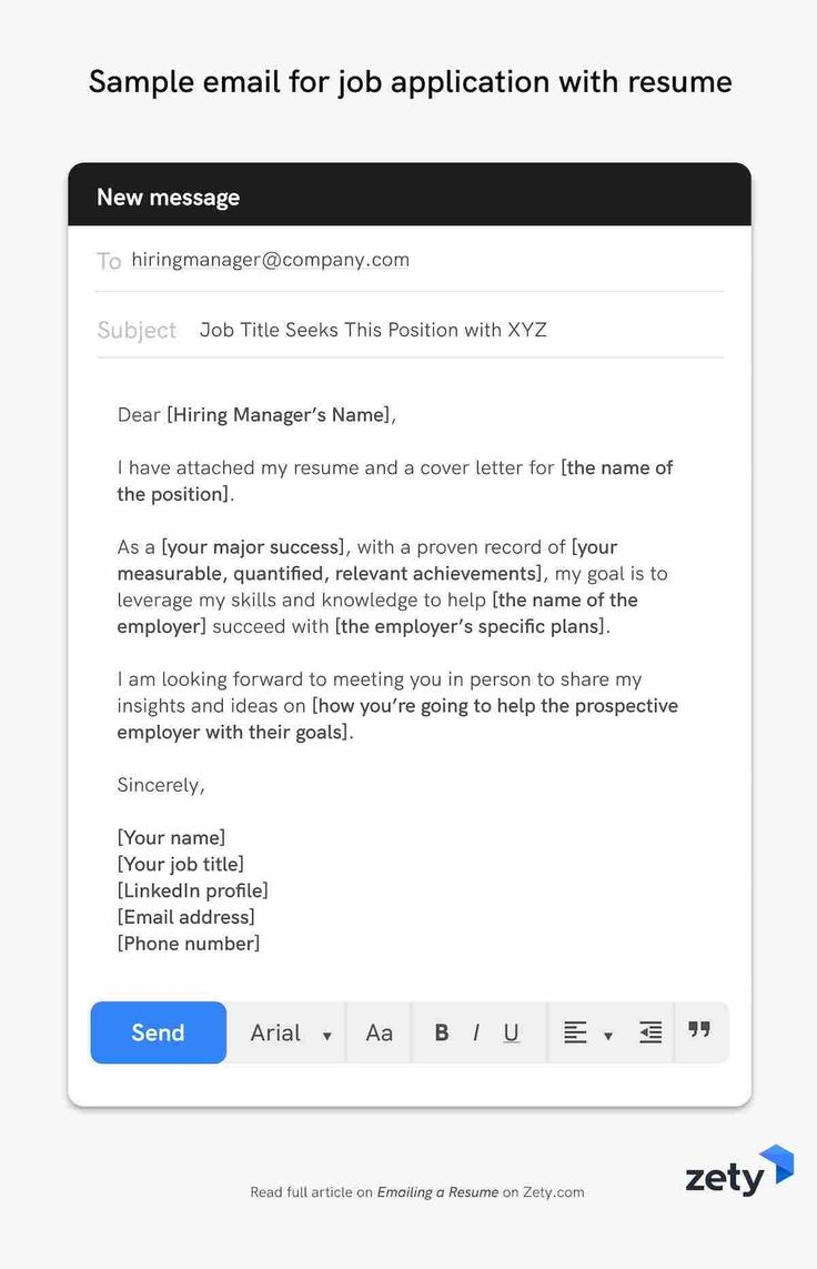 How To Send Resume To Company Via Email Examples in 2021