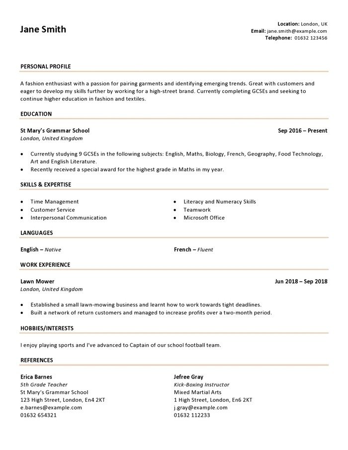 How to Write a CV as a Teenager (with Examples)