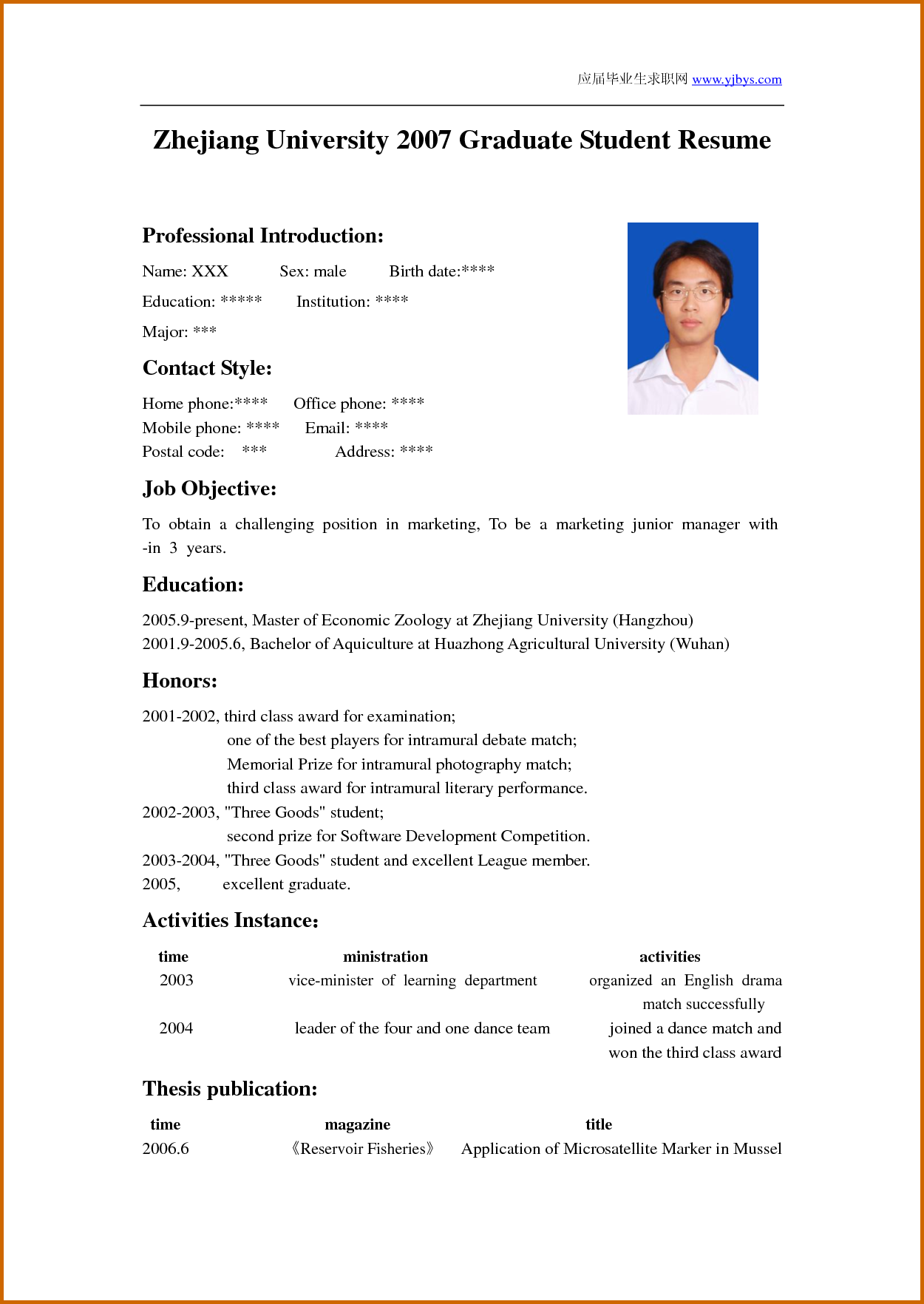 how to write a cv for students