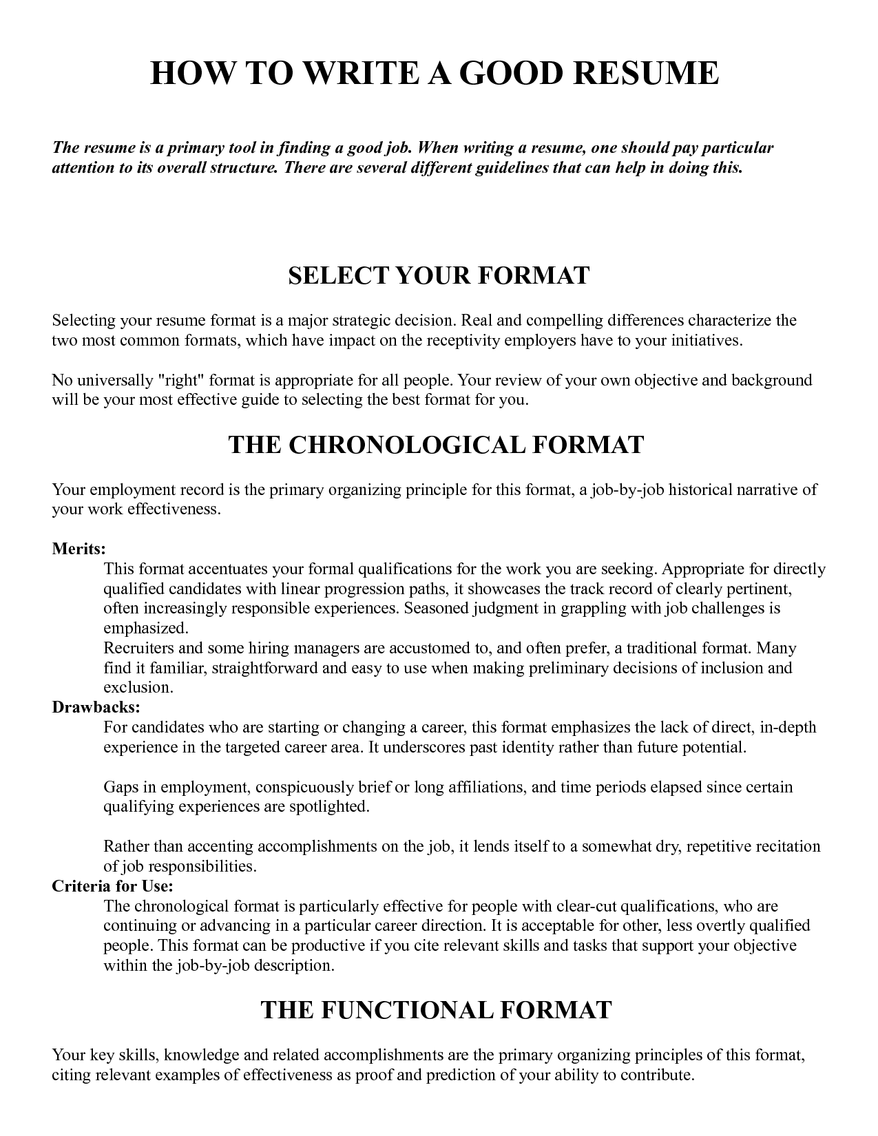 How to write a good resume (pays attention to its overall ...