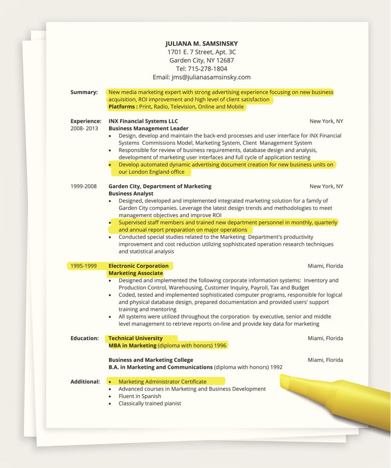 How to Write a One Page Resume