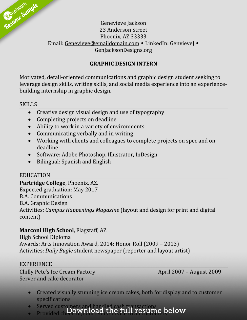 How to Write a Perfect Internship Resume (Examples Included)