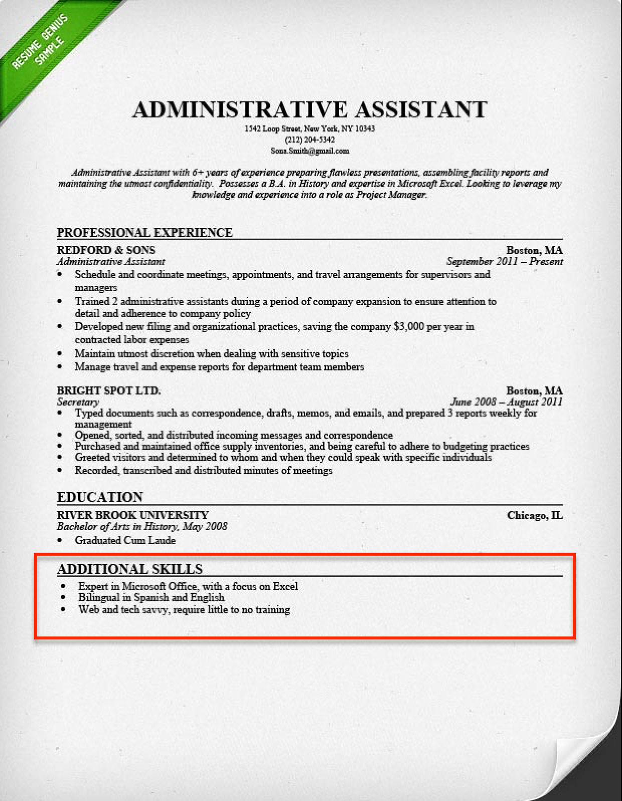 How To Write A Resume Skills And Experience Section