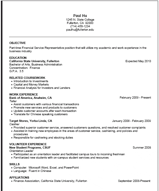 How To Write Work Experience In Resume Examples