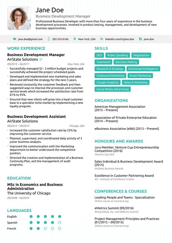 How would I write a resume? (details)?
