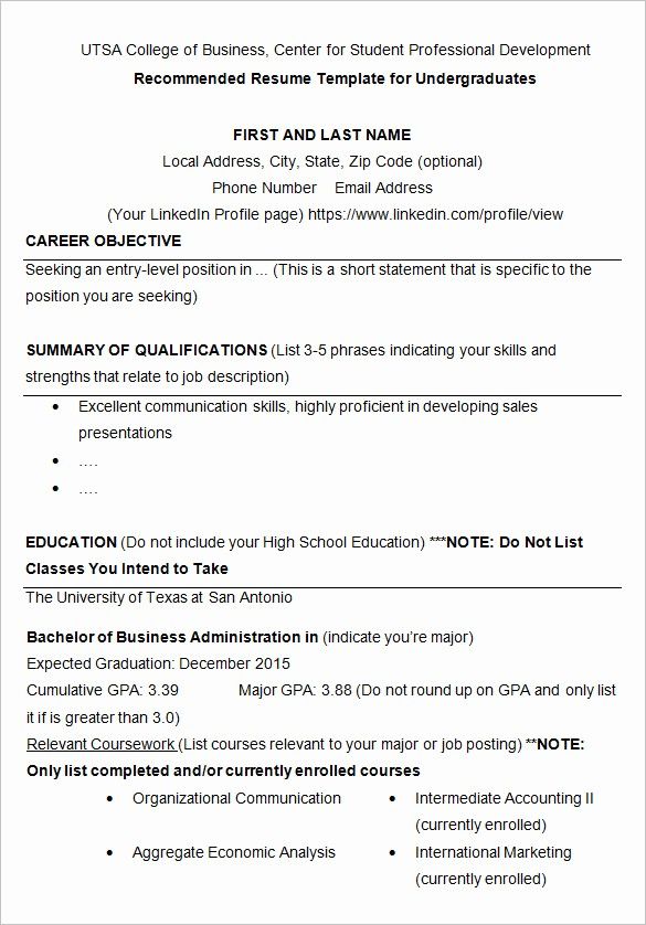 Inspirational 12 13 What Goes On A College Resume