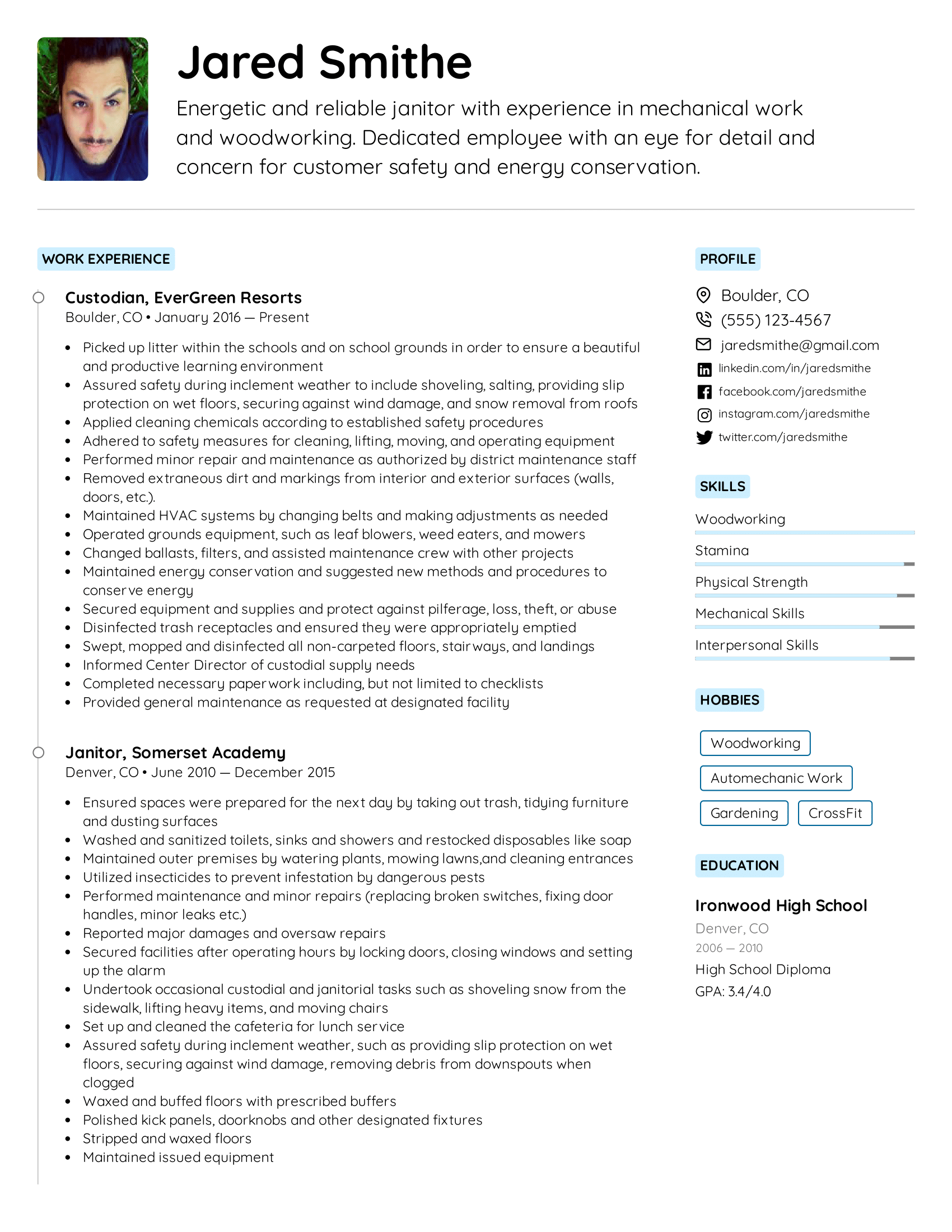 Janitor Resume Example &  Writing Tips for 2020