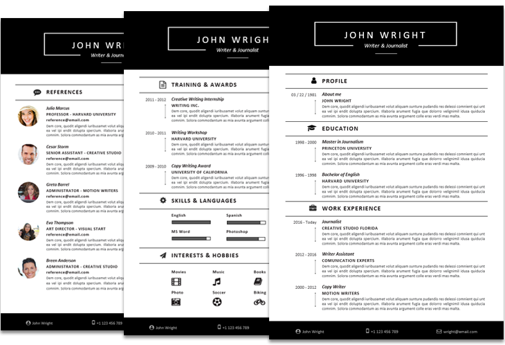 John Wright Resume Template Fullwidth