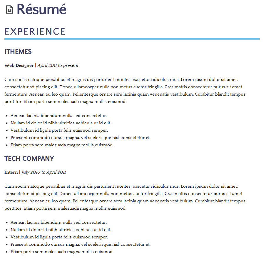 Just Released: New Builder Child Theme RÃ©sumÃ© in 3 Color Variations