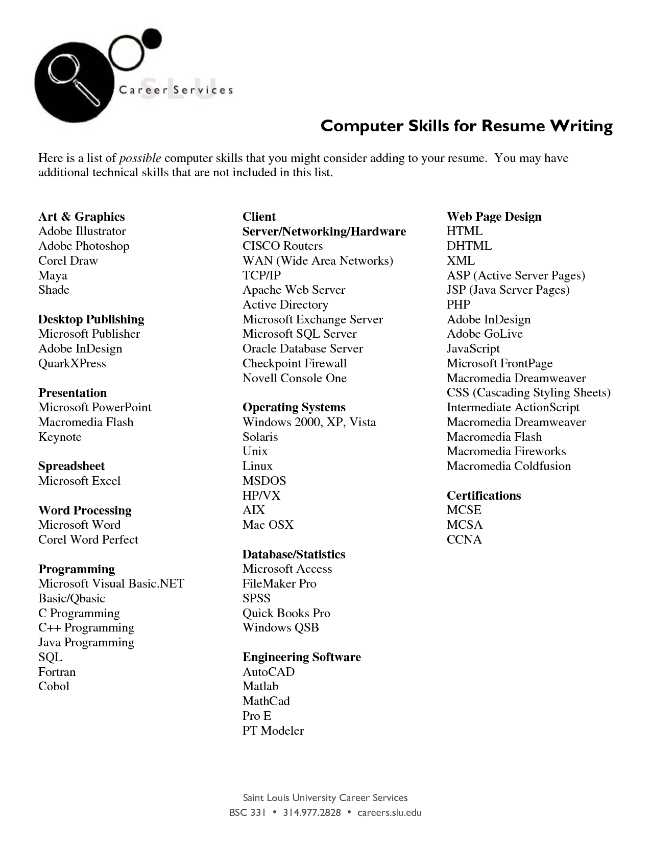 Listing Computer Skills On Resume