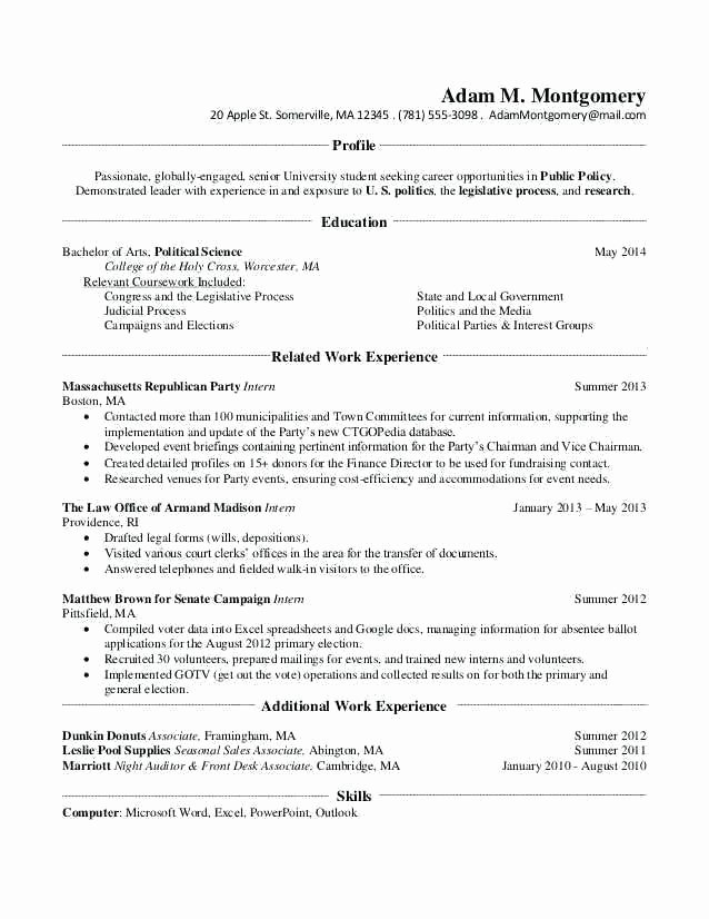 Ma Resumes Examples
