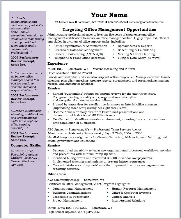 Management Skills Examples for Resume