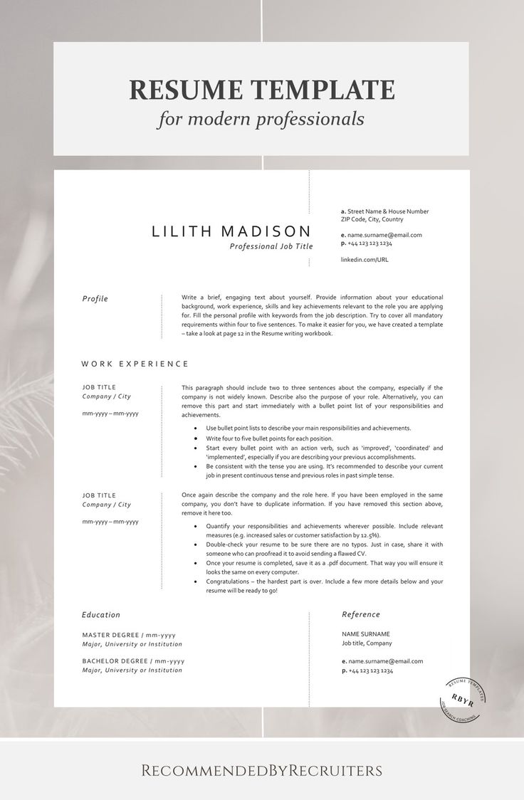 Modern and professional #resume #design with a clear and ...