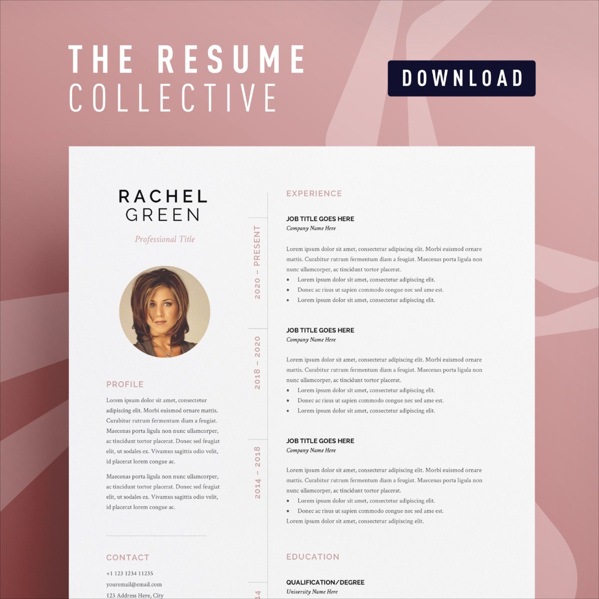 Modern Resume Template 2 page CV Template Cover Letter