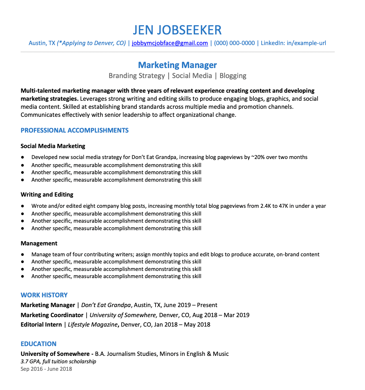 Most Functional Resumes Donât Work. Try This Example Instead.