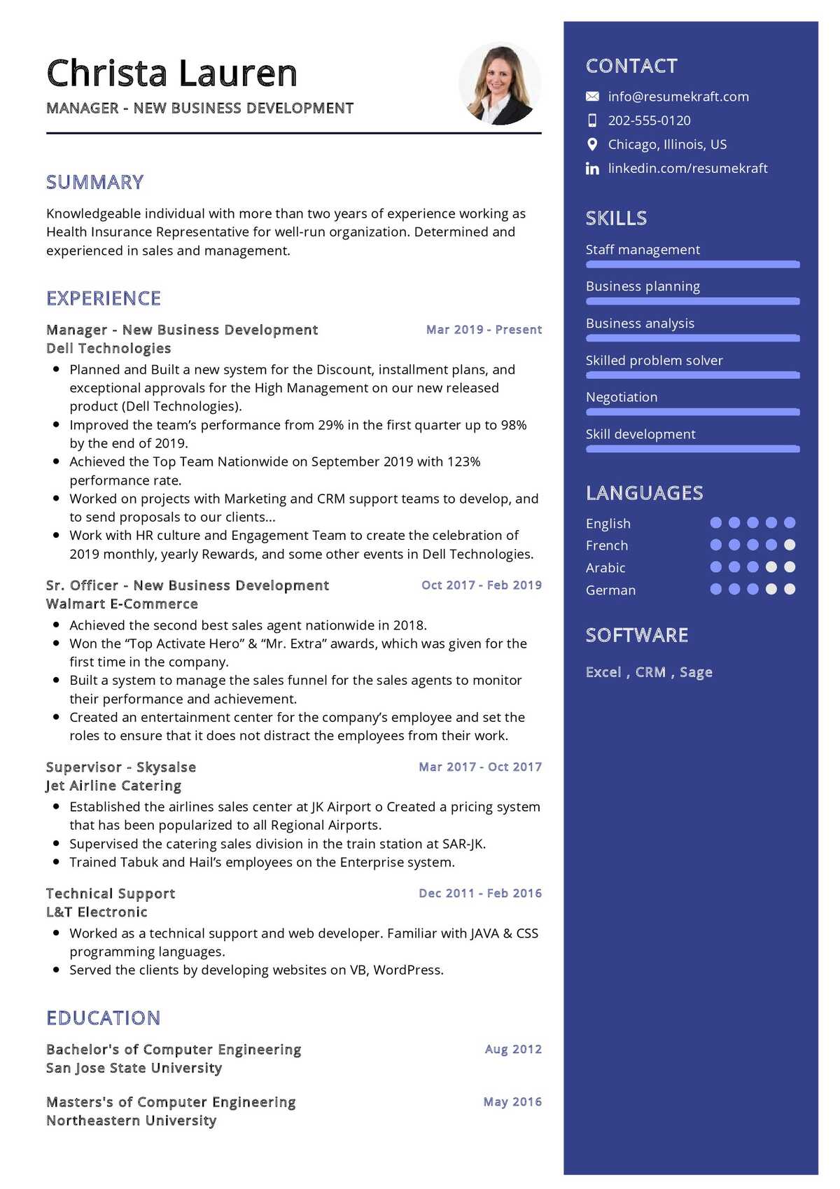 New Business Development Manager Resume 2021