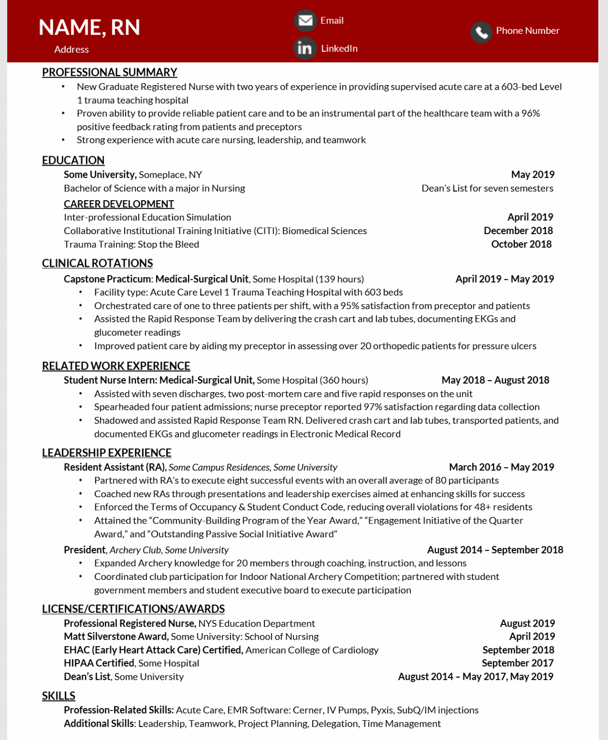 New Grad RN Resume Advice Needed!