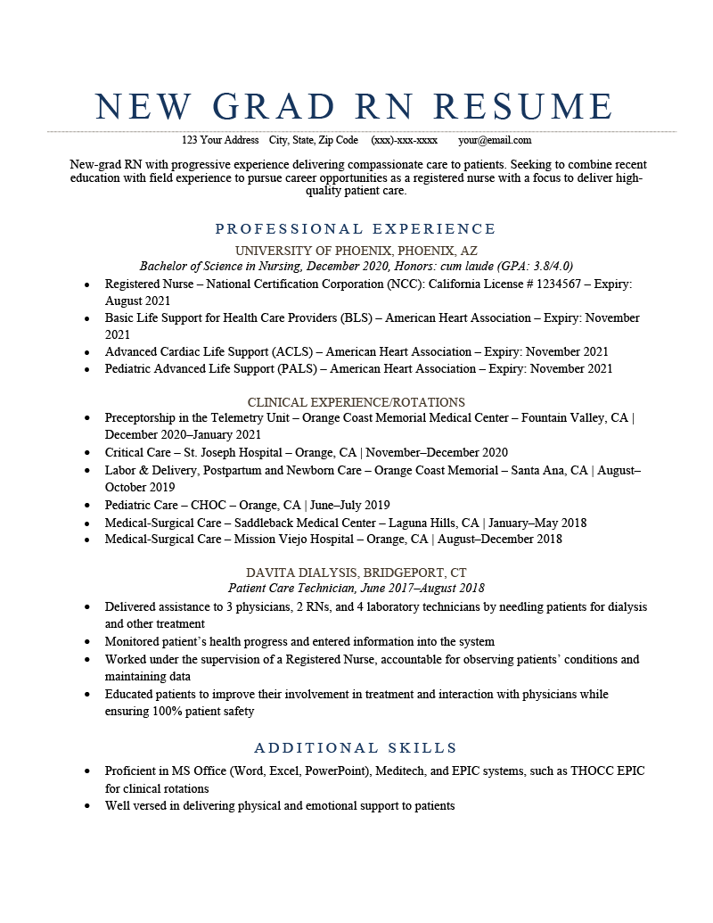 New Grad RN Resume [Sample &  How to Write]