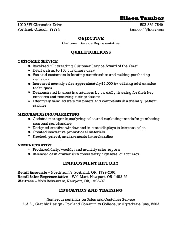Non Specific Resume Objective Examples