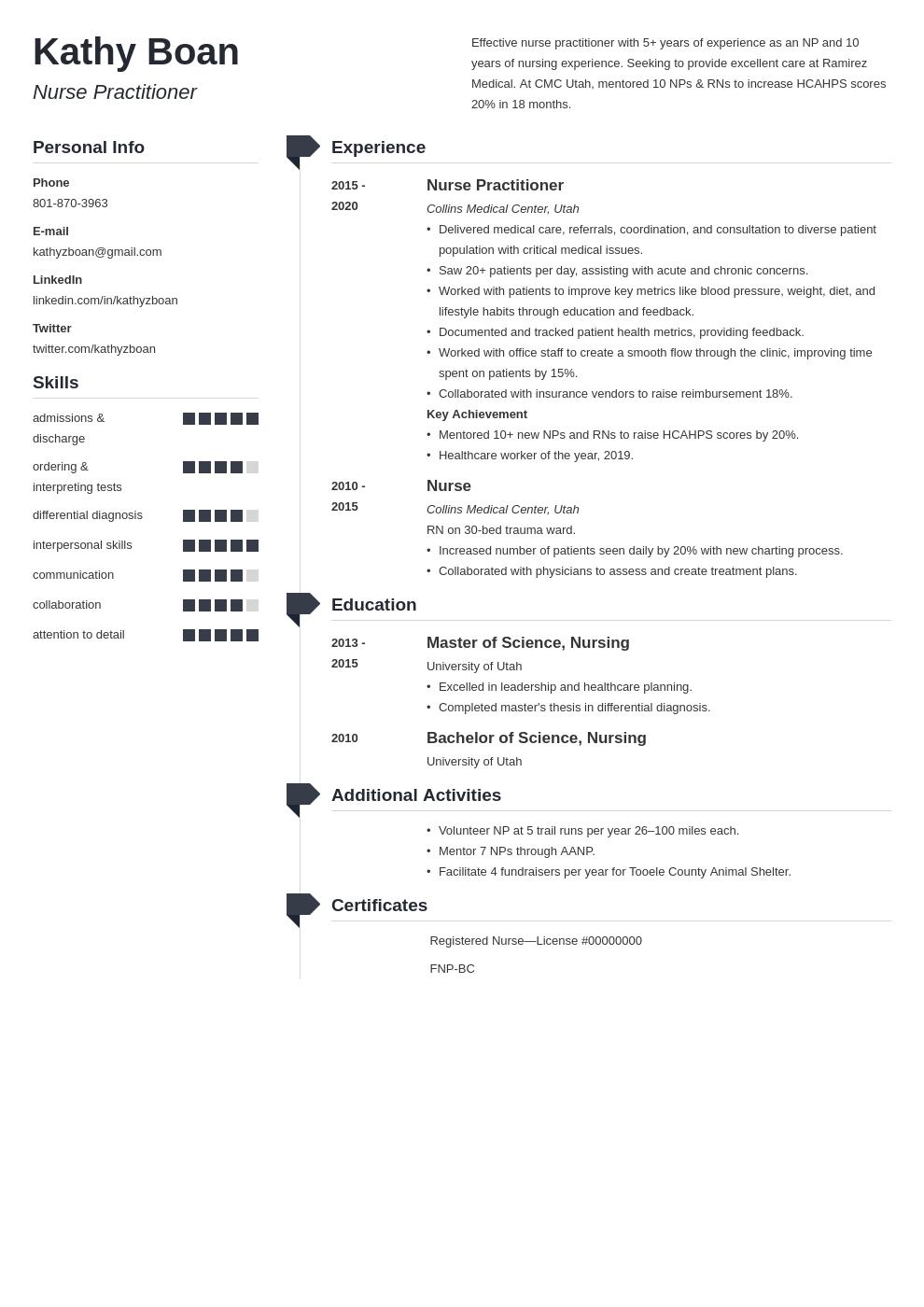 Nurse Practitioner Resume Examples [Template &  Guide for ...