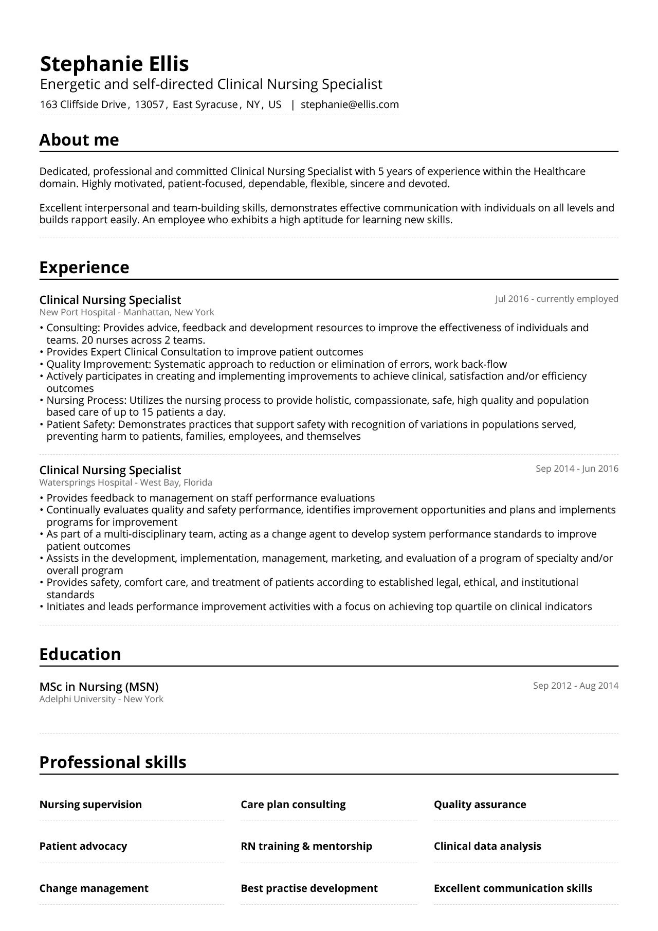 Nursing Resume Example &  Guide [2021]