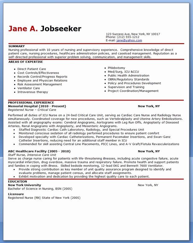 Nursing Resume Examples with Clinical Experience Lovely ...