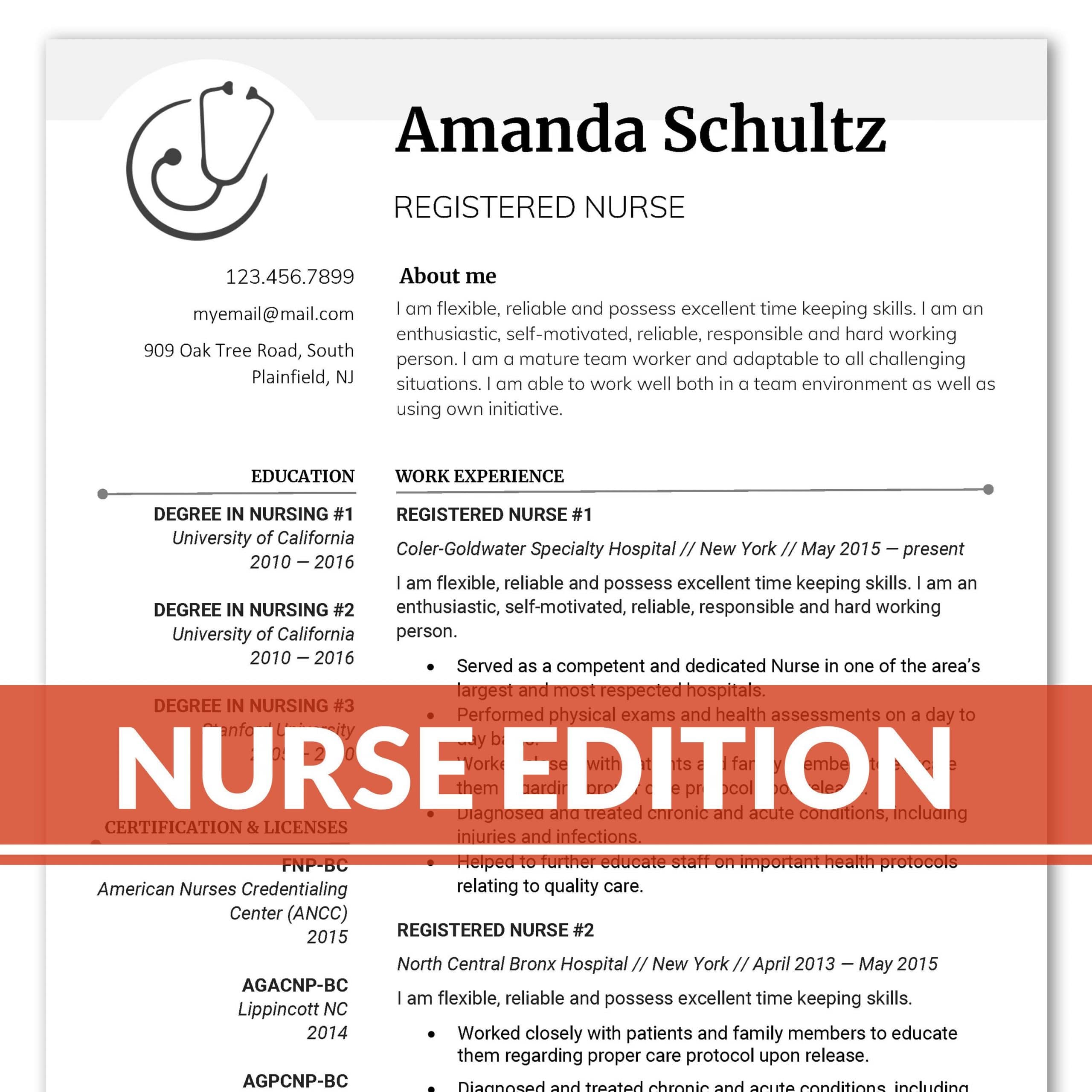 Nursing Resume Template Word
