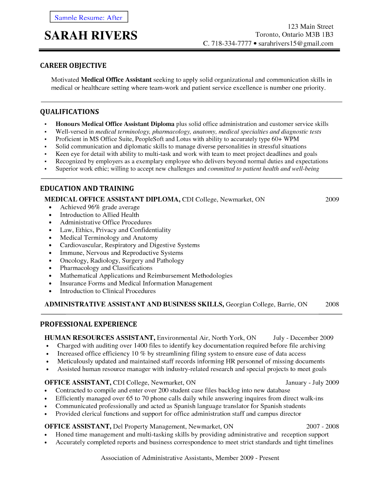 Objective Resume Examples Medical Assistant