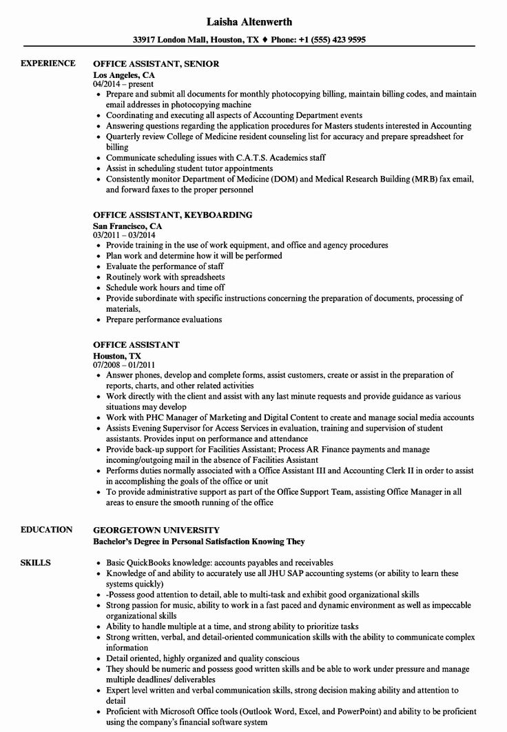 Office assistant Job Description Resume Beautiful 10 Office assistant ...