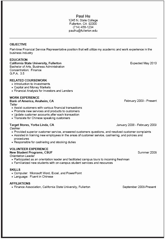 Part Time Job Resume Best Of Part Time Resume Sample ...