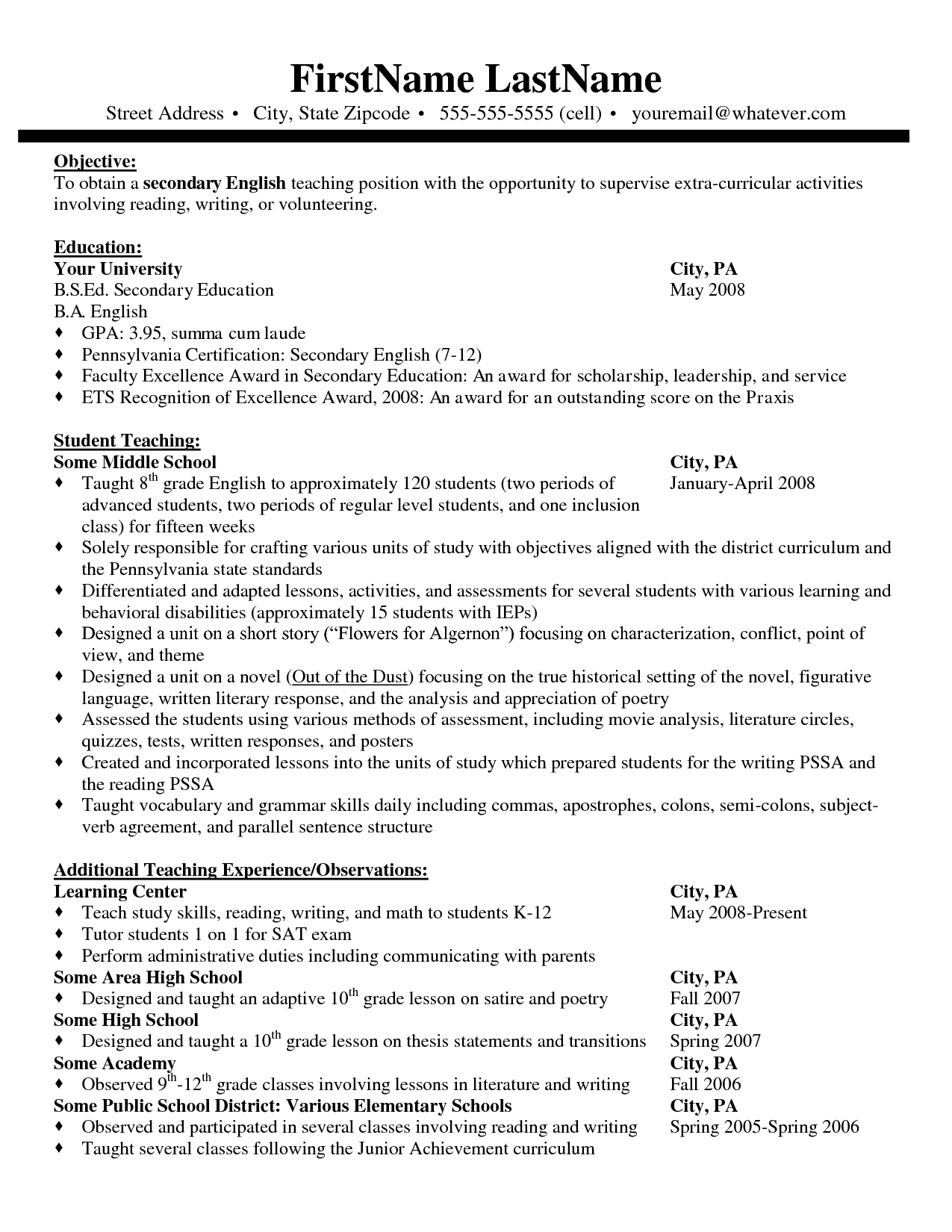 Pin on Resume Template